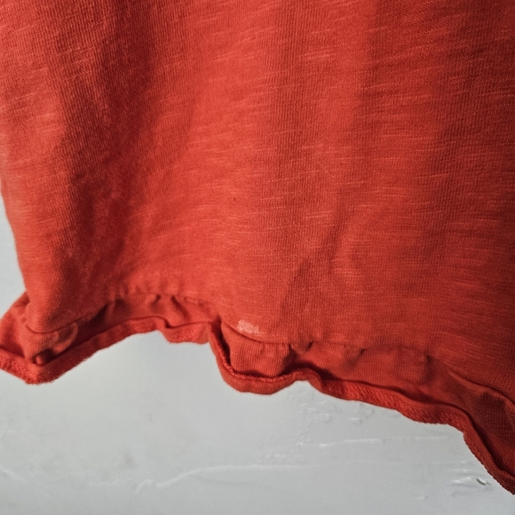 Boden Women's 6L 6 Red Orange Ruffled Knee Length T-shirt Dress Flutter Sleeves - Picture 4 of 6